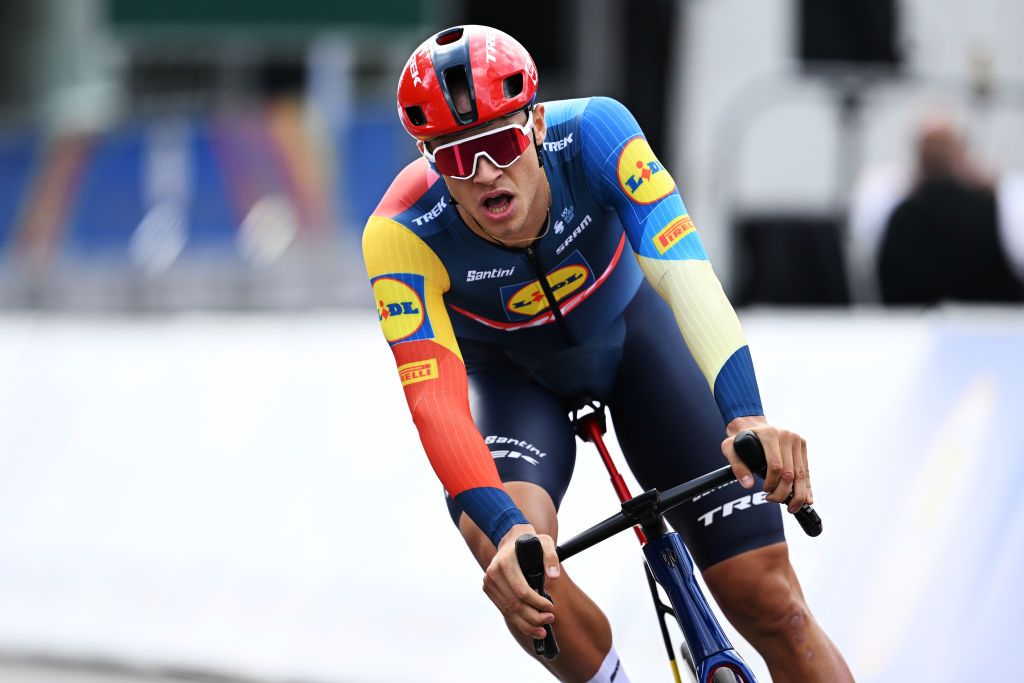 Jonathan Milan of Italy and Team Lidl-Trek sprints during 39th Deutschland Tour 2024 Prologue 