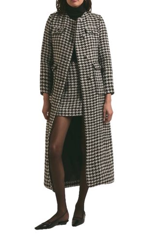 The Posh Houndstooth Check Coat