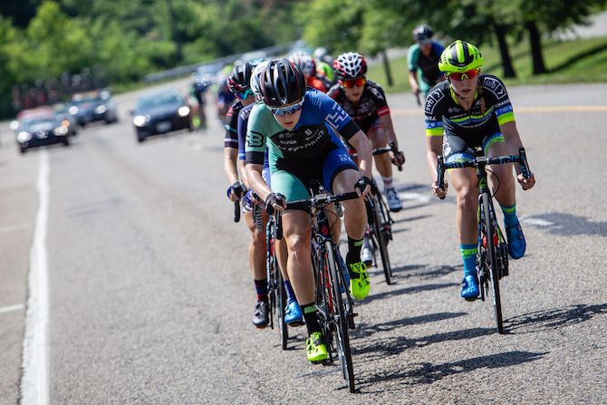 Whitney Allison (Hagens Berman) chasing on the front during the US Pro Road Race National Championships on June 24, 2018 in Knoxville, Tennessee