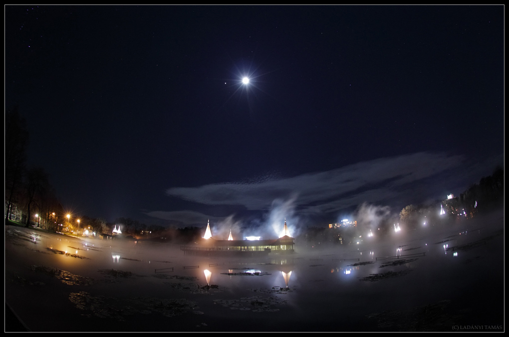 Moon Jupiter conjunction lake Hévíz Tamas