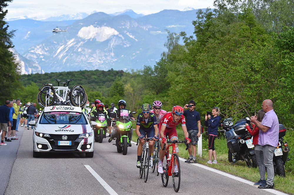 Ilnur Zakarin, Alejandro Valverde and Steven Kruijswijk on the final climb
