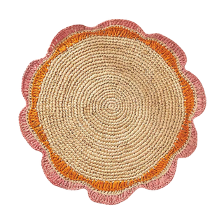 An orange and pink garden party placemat