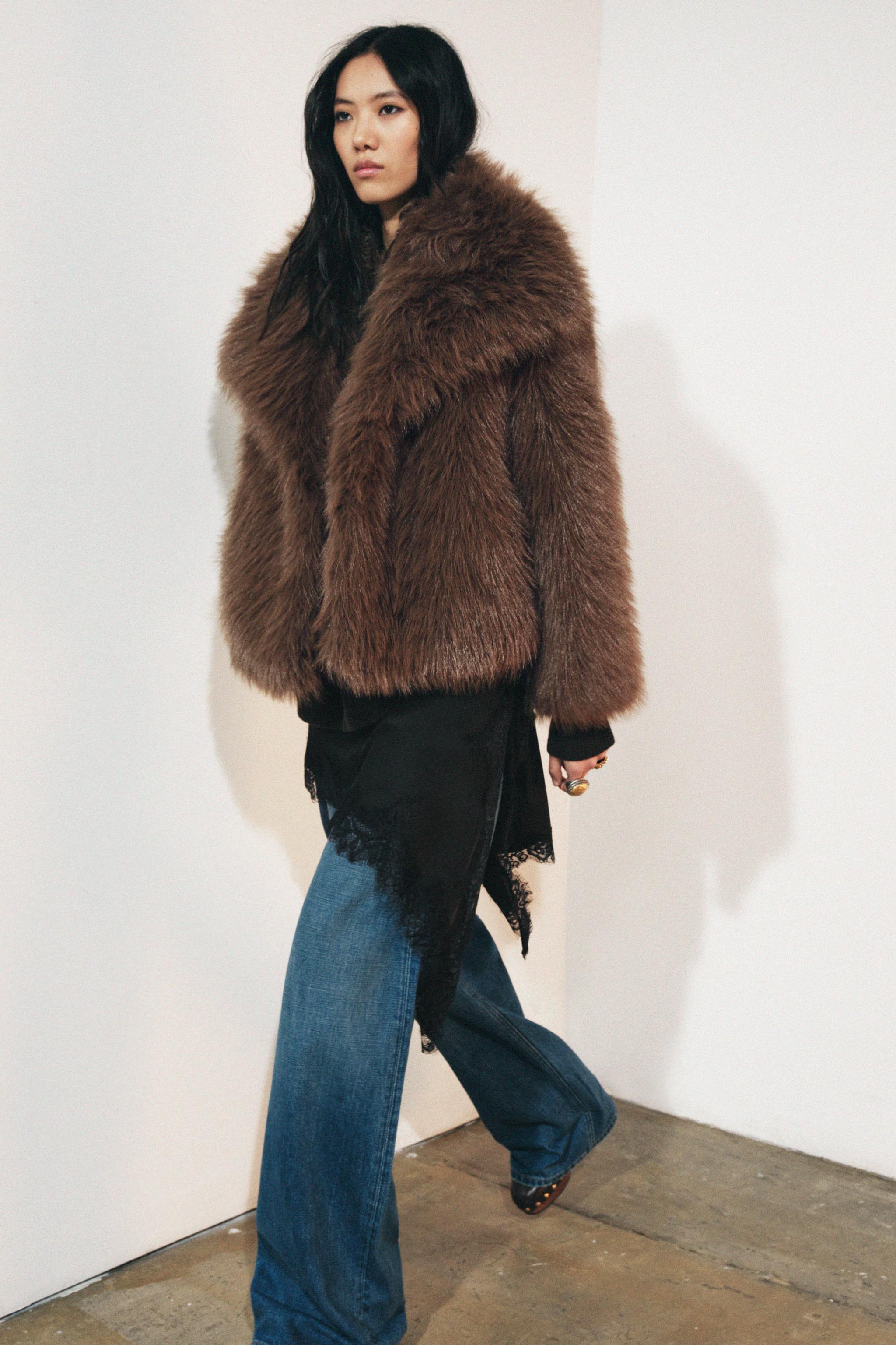 Zw Collection Faux Fur Jacket