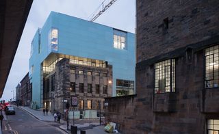 The Reid Building on the left (across the street) from the Charles Rennie Mackintosh building