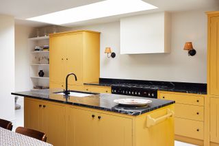 kitchen with yellow cabinets