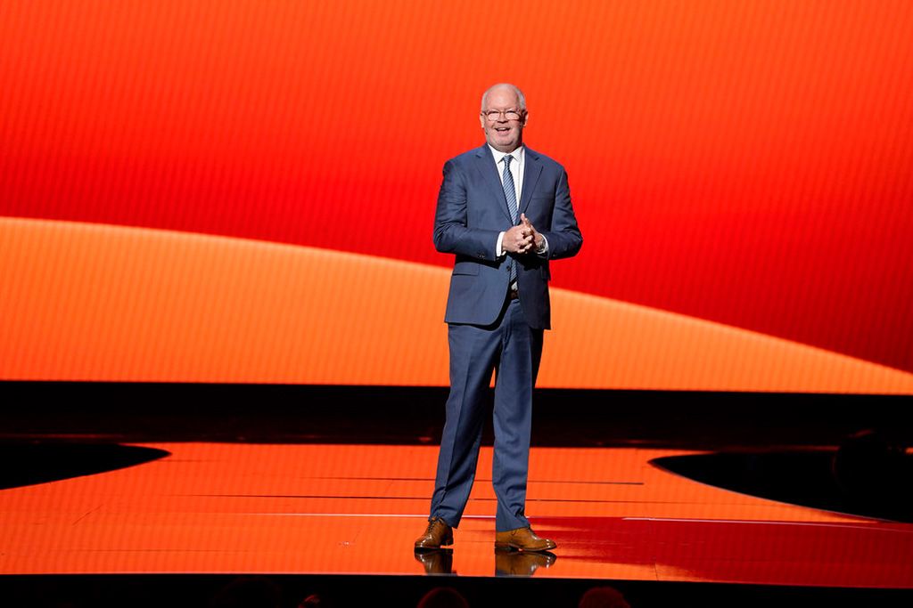 Mark Marshall at NBCUniversal upfront 