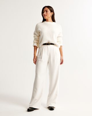 Curve Love A&f Sloane Tailored Wide Leg Pant