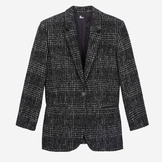 Black and white tweed blazer