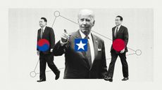 Illustration of Joe Biden, Yoon Suk Yeol and Fumio Kishida