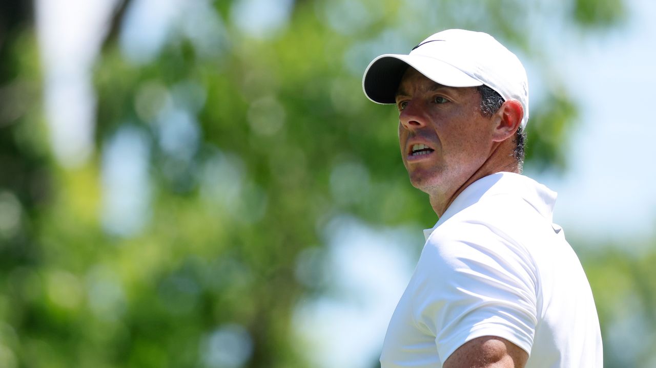 Rory McIlroy watches his tee shot on No. 2 during the final round of the PGA Championship, May 19, 2024, at Valhalla Golf Club in Louisville, Kentucky.