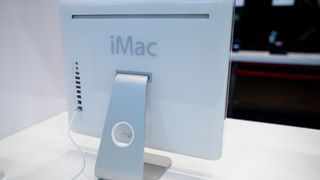 iMac G5 from behind showing iMac logo