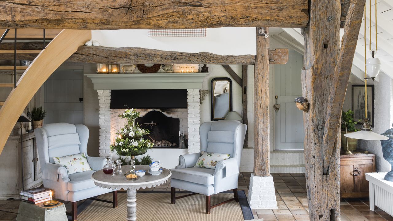 dutch farmhouse sitting room with beams