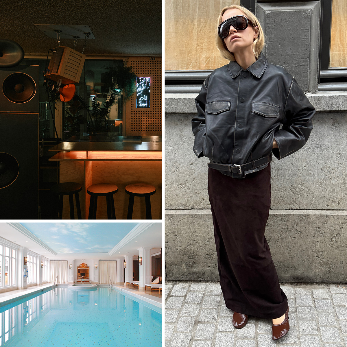 a collage of images featuring Stephanie Broek's fashion-editor travel guide to Amsterdam