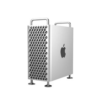 An Apple Mac Pro desktop computer on a white background