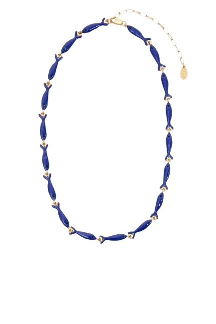 Clare V. , Enamel Sardine Necklace