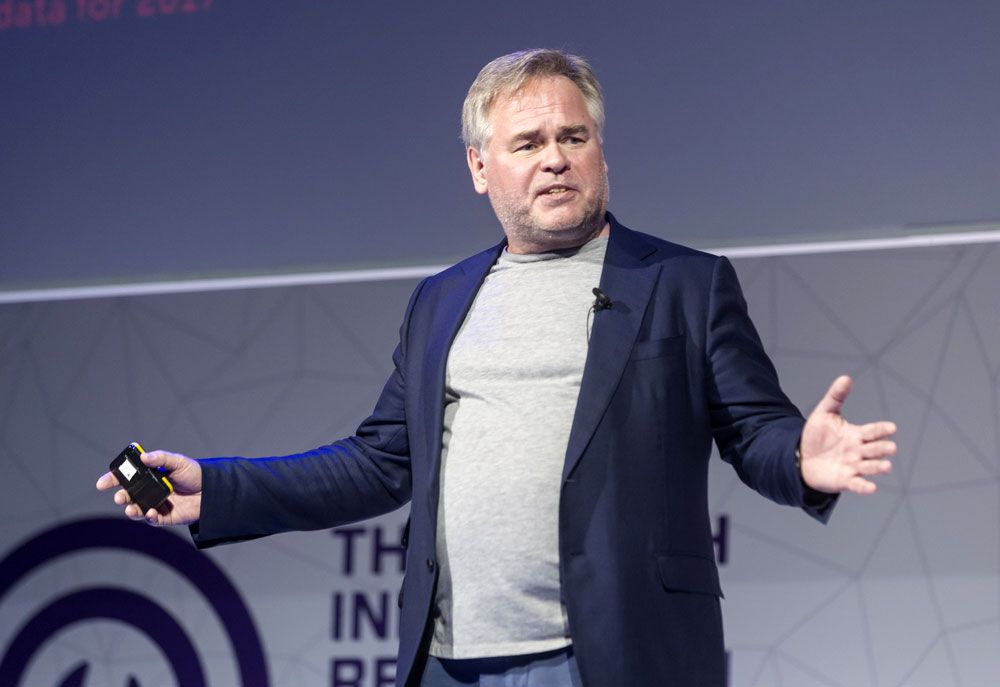 Eugene Kaspersky on stage at Mobile World Congress 2017, Barcelona.