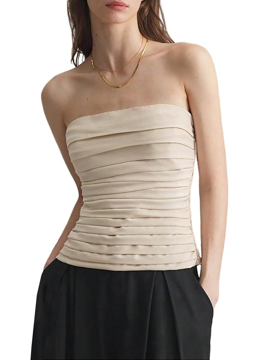 Milumia, Strapless Ruched Bandeau Top