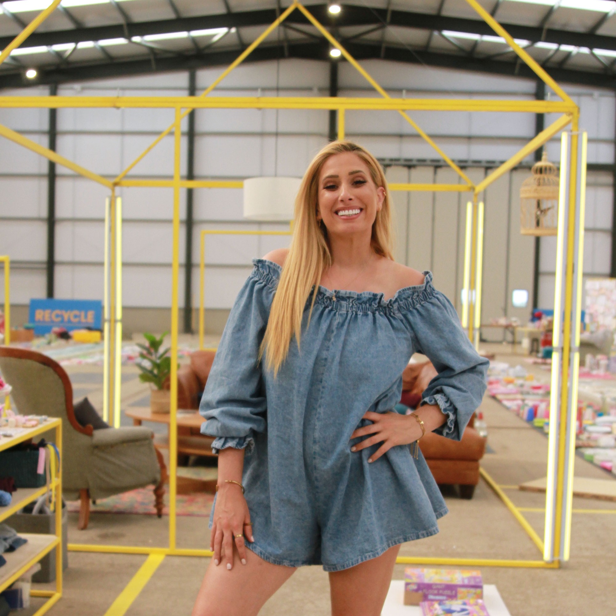 Stacey Solomon in the Sort Your Life Out warehouse