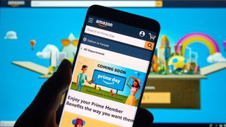 Amazon Prime Day logo on mobile phone screen