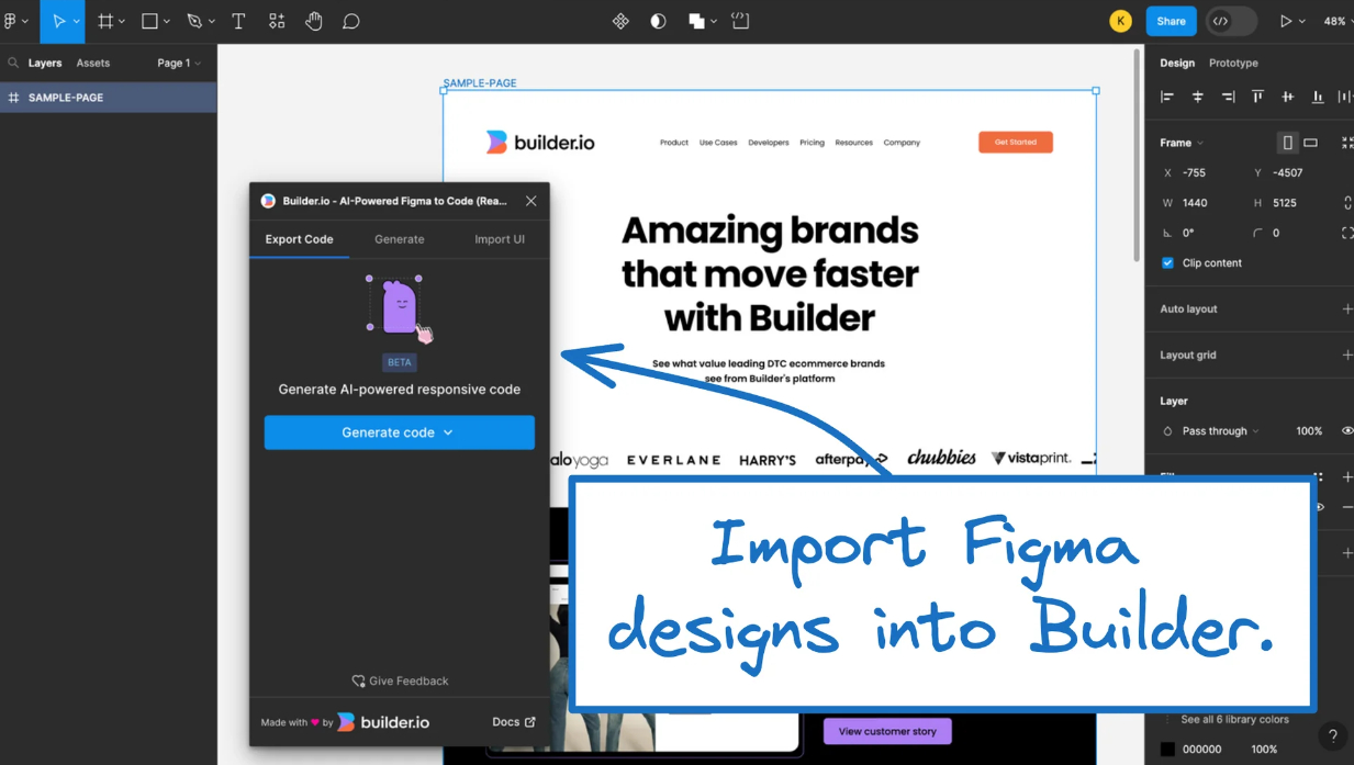 Builder.io screenshot