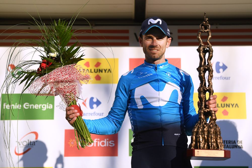 Alejandro Valverde on the Volta a Catalunya podium after winning stage 2
