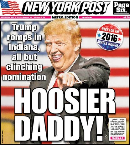 The New York tabloids welcome Trump to the general election
