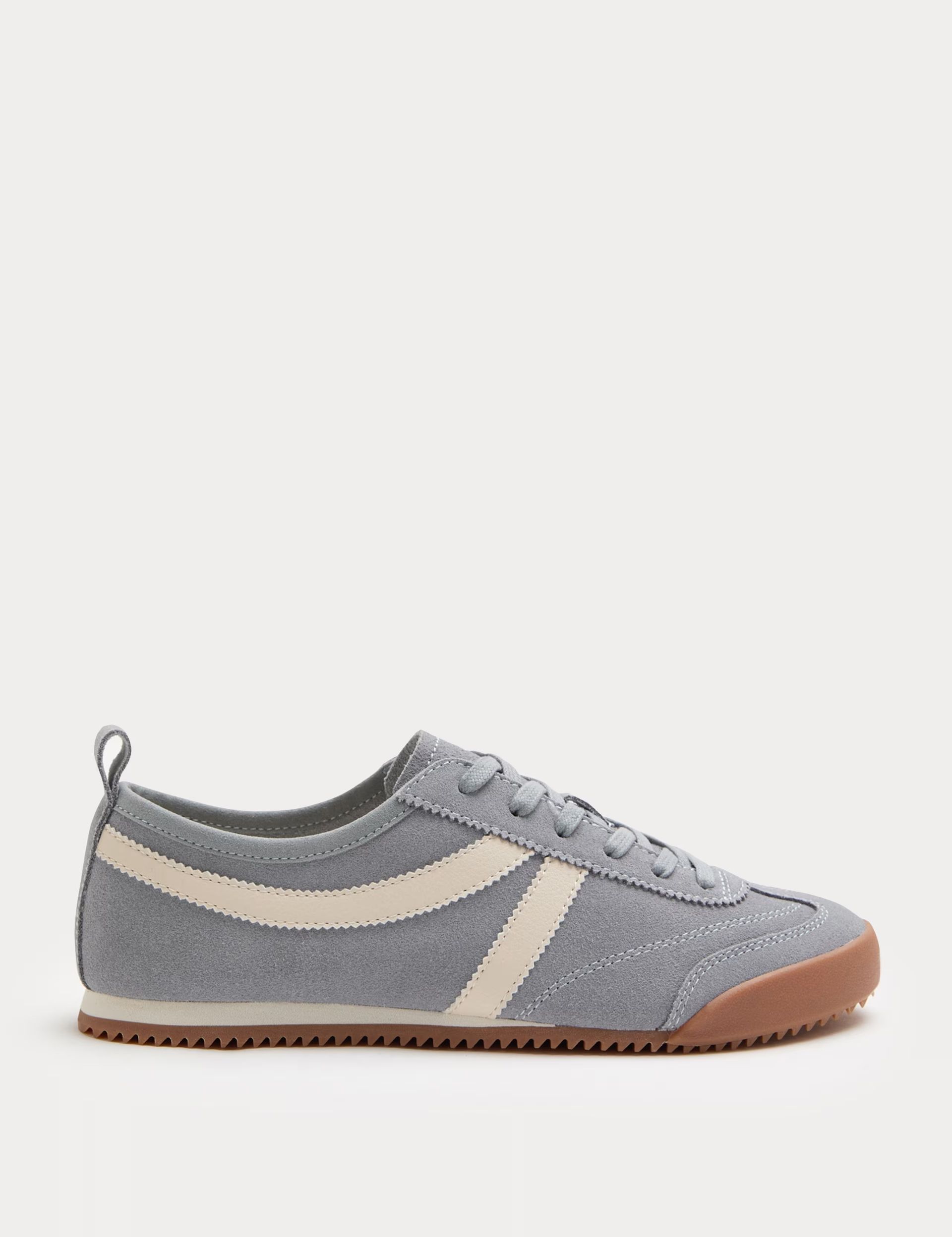 Suede Lace Up Side Detail Runner Trainers
