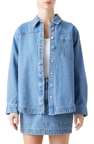 Oversize Denim Button-Up Shirt