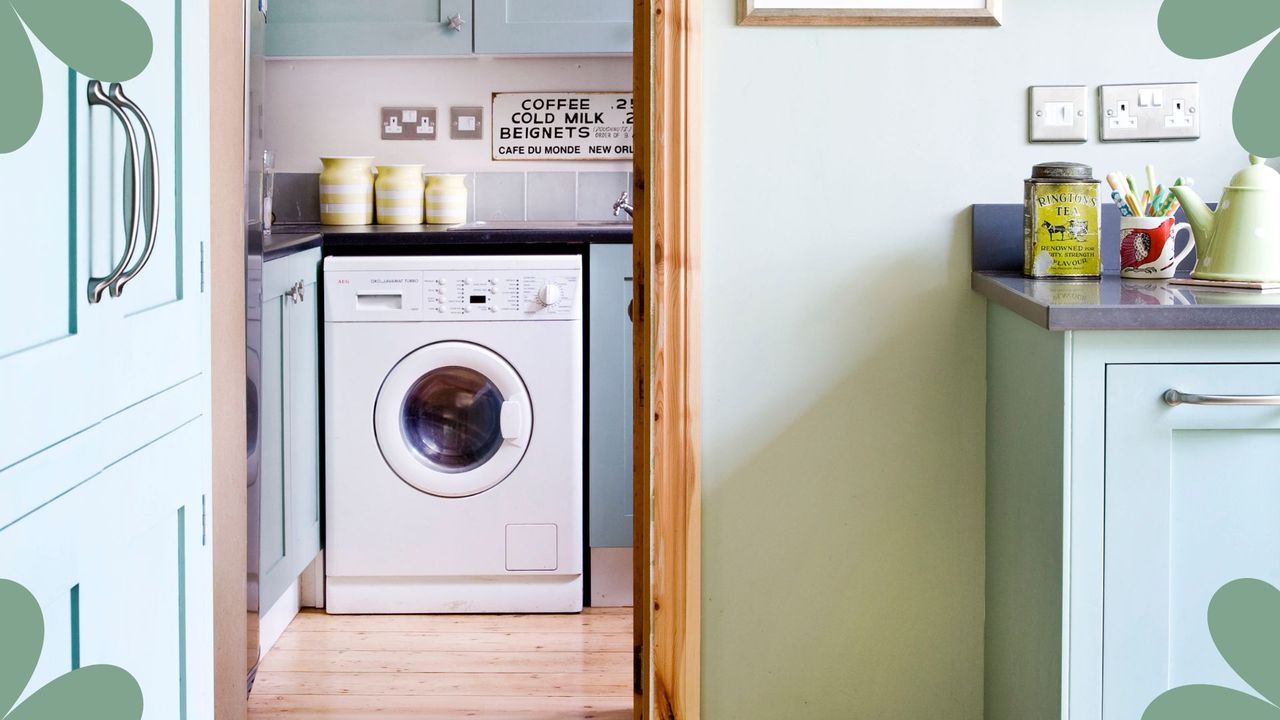 picture of washing machine and dryer in a laundry room to highlight expert tips to speed up your tumble drying process