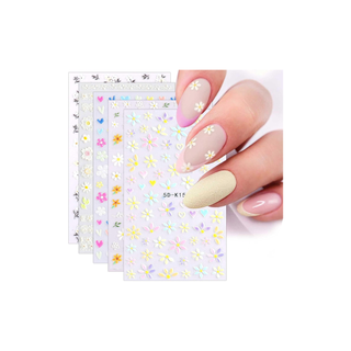 3D Embossed Spring Flowers Nail Art Stickers