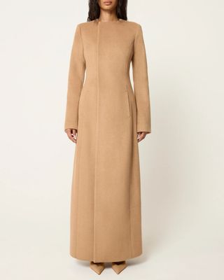 Long Tailored Coat | Camel