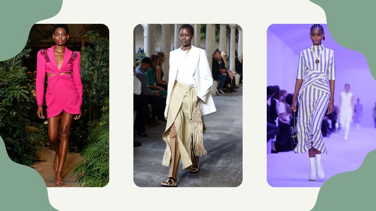 three models on the runway showcasing fashion trends 2022