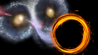 Runaway supermassive black hole flees the Cosmic Owl galaxies leaving a trail of stars