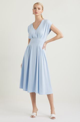 Pleated Midi Dress