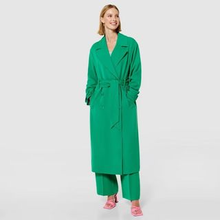 green trench coat