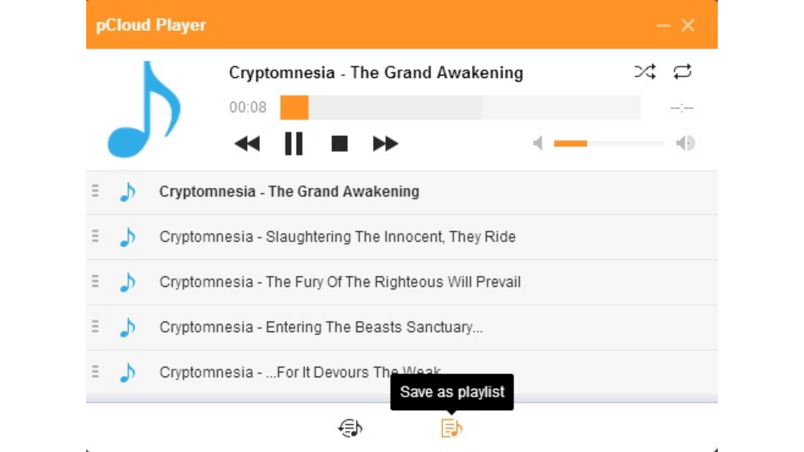 pCloud's media player