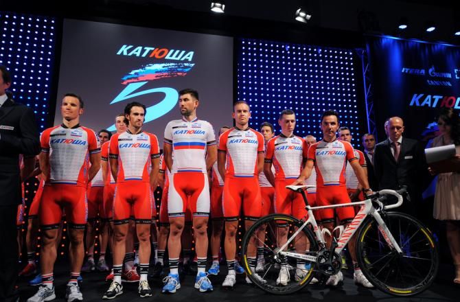 Vladimir Isaichev and his teammates on stage