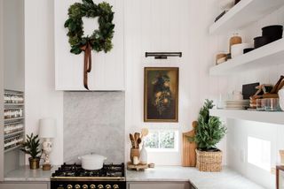 Christmas foliage ideas for mantle, wreath and stairway