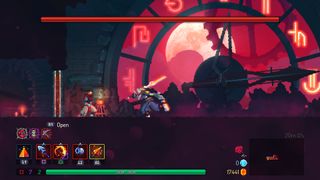 best indie games: Dead Cells protagonist fighting inside a clock tower