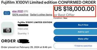 Fujifilm X100VI eBay listing