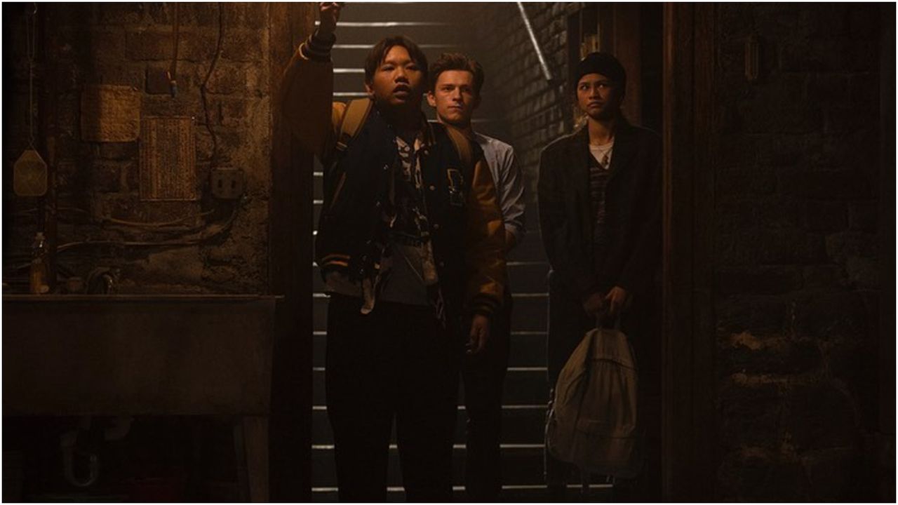Tom Holland, Zendaya, and Jacob Batalon in Spider-Man 3