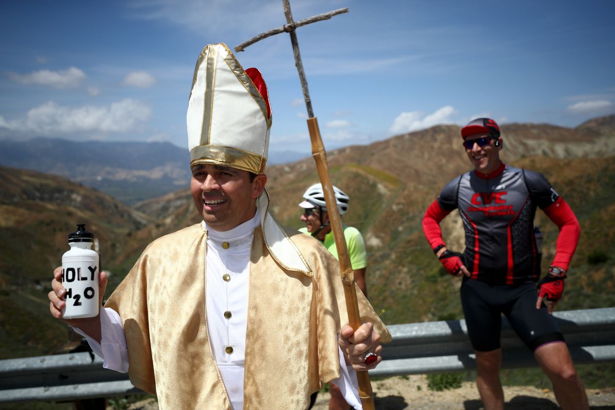 There are all kinds of fans spotted roadside at the Tour of California