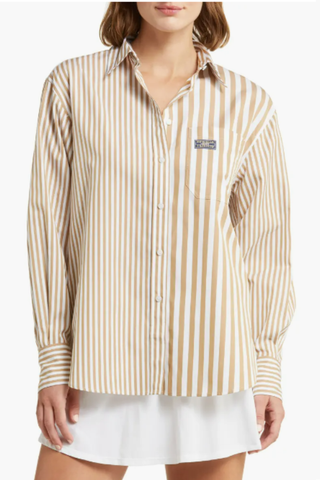 Lacoste x BANDIER Mix Stripe Cotton Button-Up Shirt Lacoste