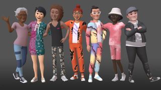 Facebook avatars standing together wearing different styles