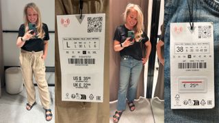 Antonia Kraskowski tries on two pairs of Zara TRF trousers