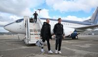 Emil Krafth (R) en route to Newcastle's league phase fixture against Marseille earlier this season