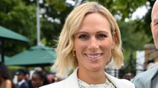 Zara Tindall attends day ten of the Wimbledon Tennis Championships at the All England Lawn Tennis and Croquet Club on July 10, 2024