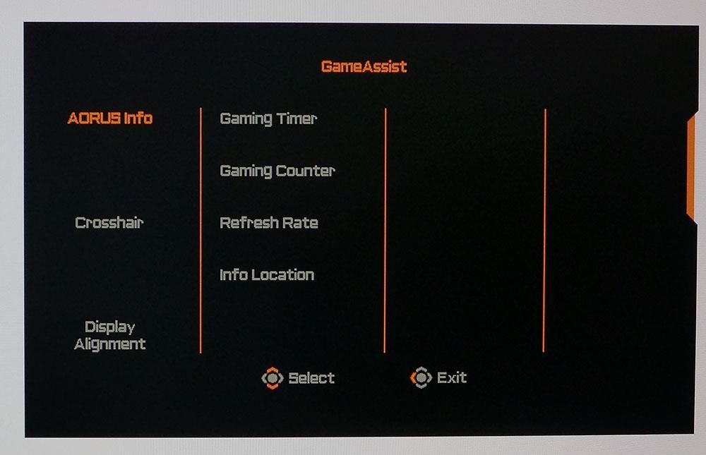 Gigabyte Aorus FI32U - OSD