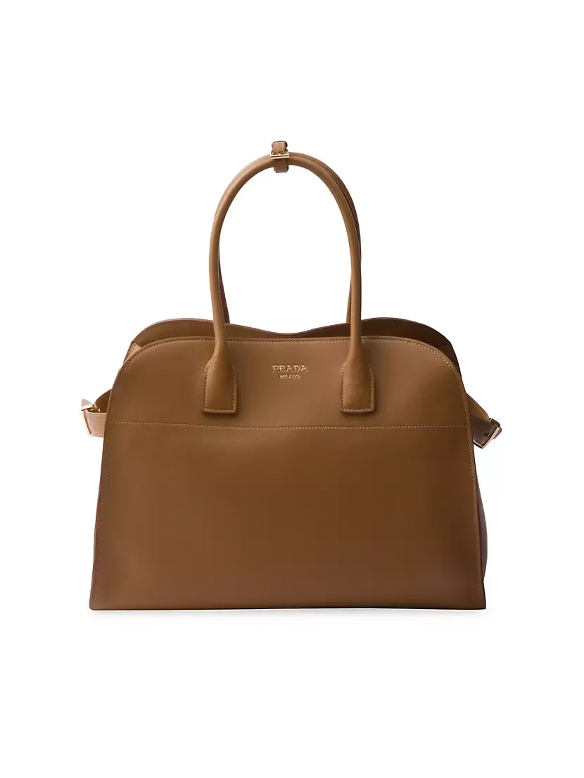 Large Leather Tote Bag With Buckles