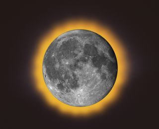 An illustration of Uncle Milton's Super Moon In My Room in solar-eclipse mode.
